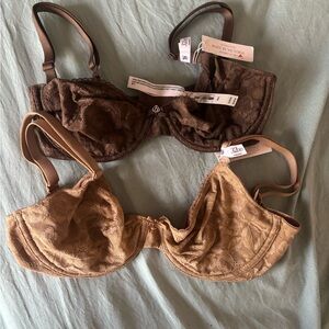 Victoria's Secret Chocolate and Caramel Lace Bras